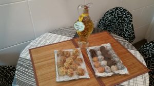 Panellets and moscatel sweet wine