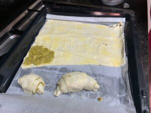 Home made pistachio croissant