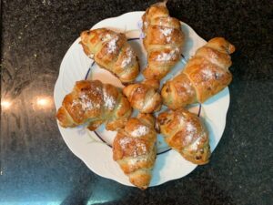 Home made pistachio croissant
