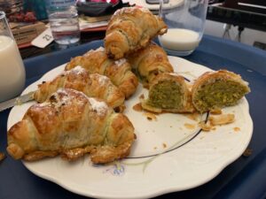 Home made pistachio croissant