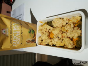 Brussels sprouts, omelette, turmeric, black pepper, seeds