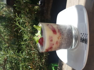 Sunny spring breakfast with amazing strawberries! 