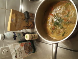 Quinoa with coconut milk and vegetables