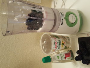 Blackberry custard and banana custard with soy yogurt 