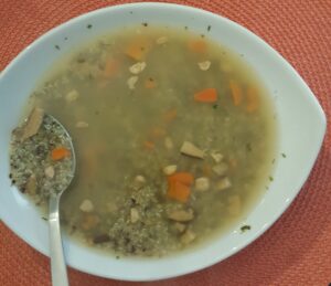 Integral rice, asparagus, celery carrot,