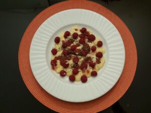 Raspberries, soy vainilla custom, fraise confiture no sugars all fruit, chia