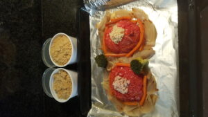 Stuff tomatoes in the oven